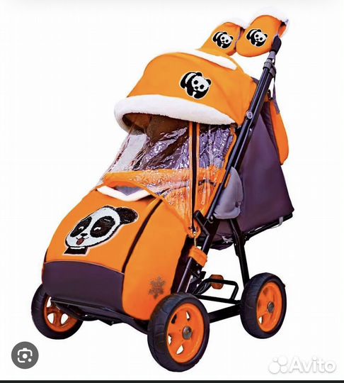 Новые санки коляска Galaxy с большими колесами