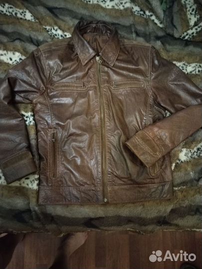 Куртка мужская (бомбер) из натуральной кожи