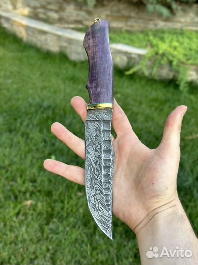 Нож из дамасской стали охотничий