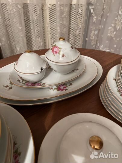 Сервиз столовый роза ГДР на 6 персон