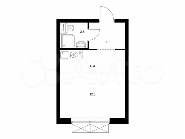 Квартира-студия, 25,5 м², 10/33 эт.