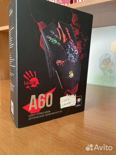 Игровая мышка bloody A60, light strike neon