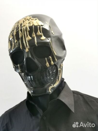 Маска блогера Мориарти, черная маска череп