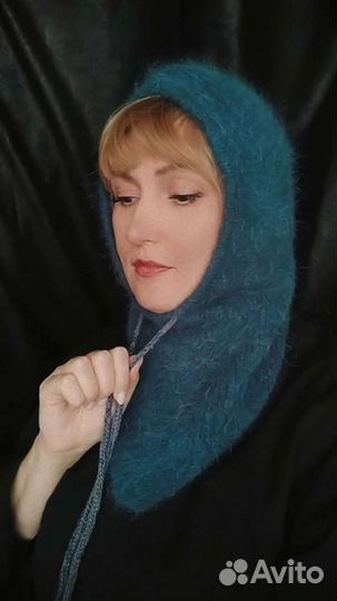 Женский ангора зимний капюшон