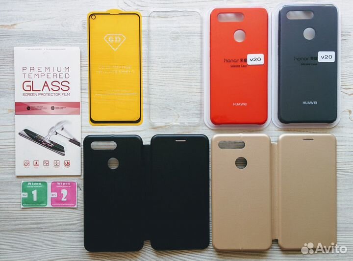 На Huawei V20 (view 20) чехол стекло поклейка