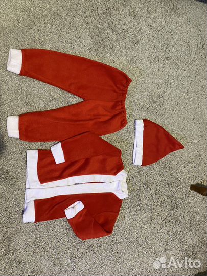 Новогодний костюм деда мороза 74-80 бу