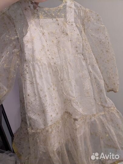 Новогодние платье золотое 110-116