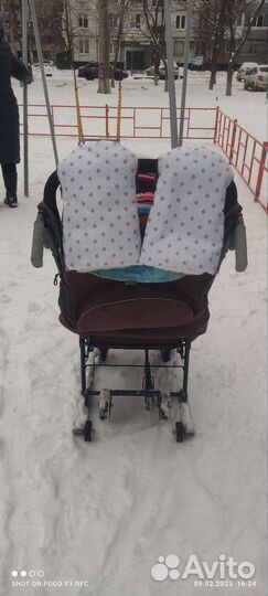 Детские санки коляска с колесами