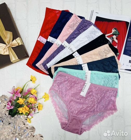 Трусы кружевные 10шт(size-50/52/54/56/58)