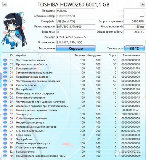 Жёсткий диск HDD 6tb Toshiba