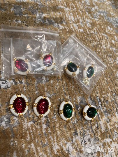 Серьги стразы камни бусины