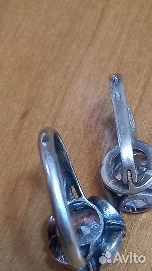 Серебряные кольцо и серьга