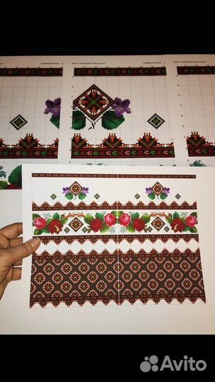 Схема для вышивания рушника крестом, канва