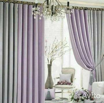 Комплект штор с тюлью разных размеров