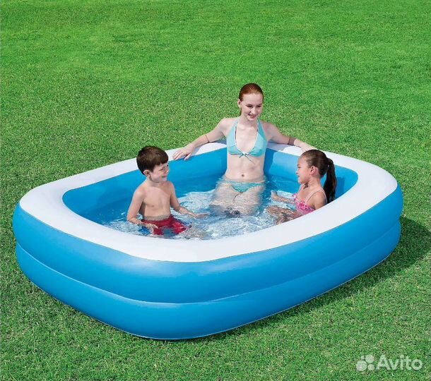Надувной прямоугольный бассейн, 262х175х51