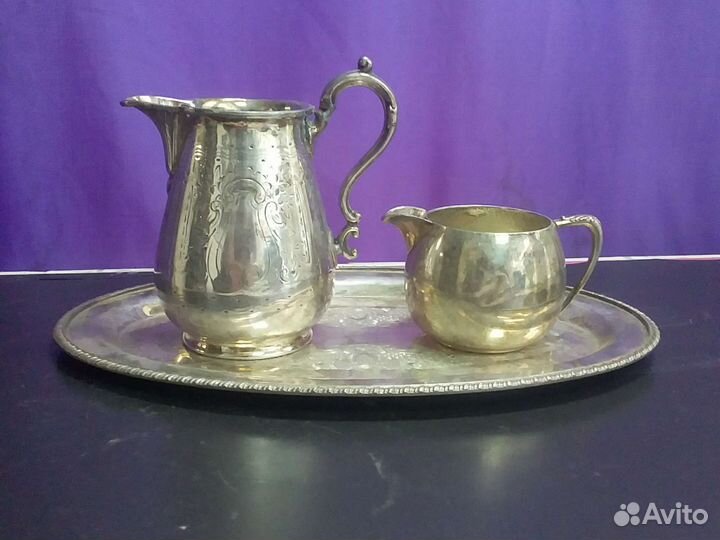 Поднос, сливочник и молочник. Европа. Ретро