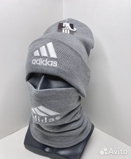 Шапка + снуд (шарф) Adidas осень зима