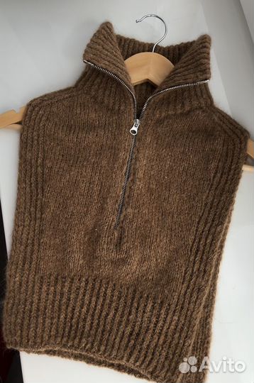 Манишка на молнии женская ручная работа альпака