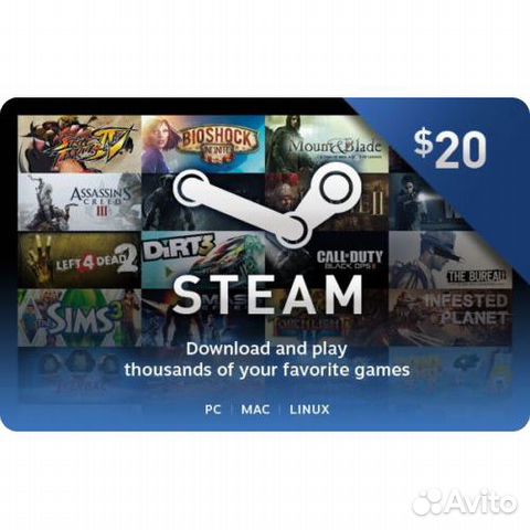 Подарочная карта steam 20 (2 шт в наличие) купить в Москве ...