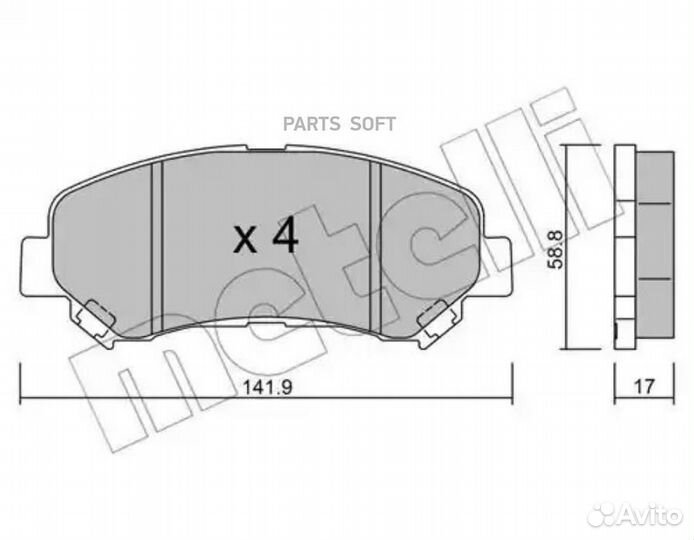 Metelli 22-0792-0 Колодки торм.пер