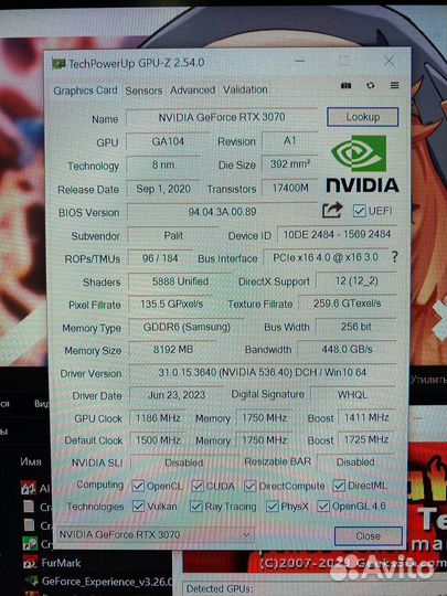 RTX 3070 Gamerock чек/гарантия
