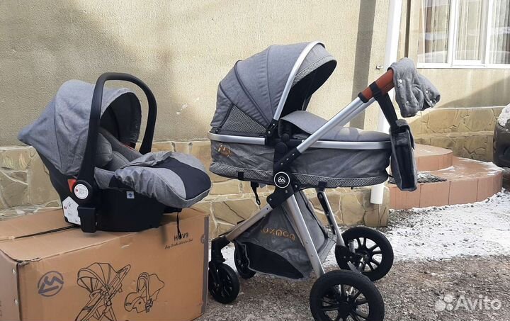 Коляска в9 3в1 обновлённая (серый цвет)