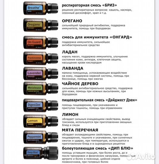 Масла дотерра новые