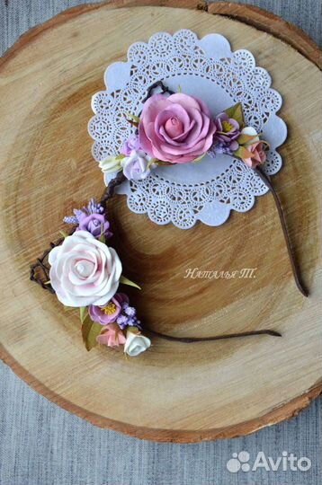 Ободок - цветочные ушки
