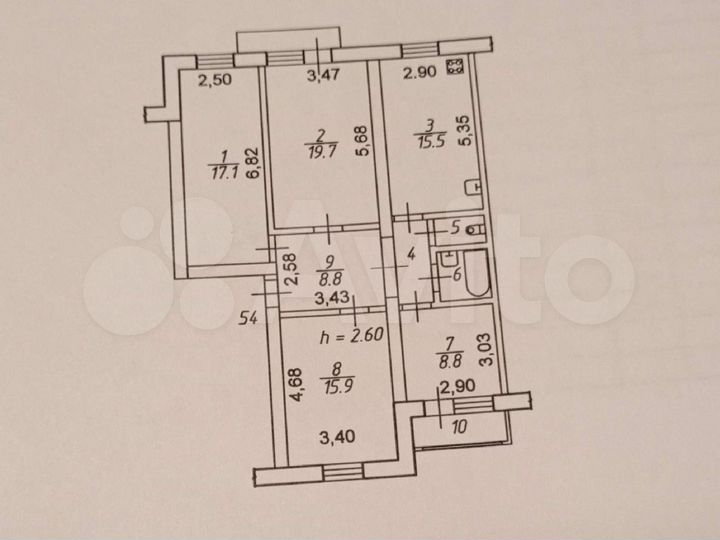 4-к. квартира, 108,6 м², 4/4 эт.