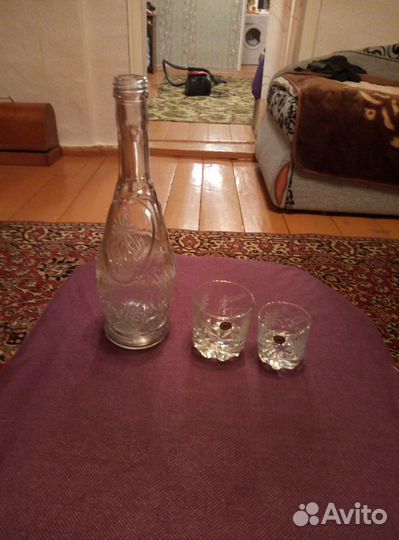 Набор графин хрустальный и 6 стаканов