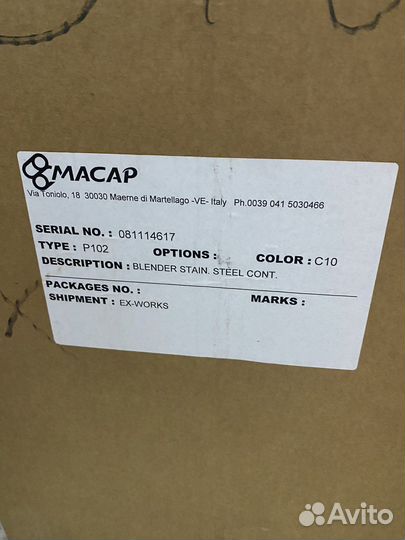 Новый профессиональный Блендер macap (Италия)