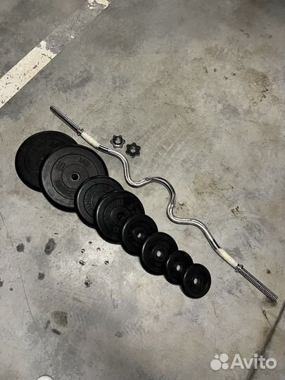 Штанга гриф блины Barbell