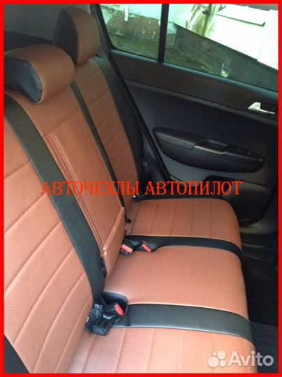 Чехлы Автопилот Kia Sportage 4 из экокожи чёр-кор