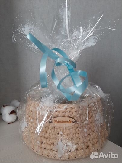 Набор вязаных корзин 3шт