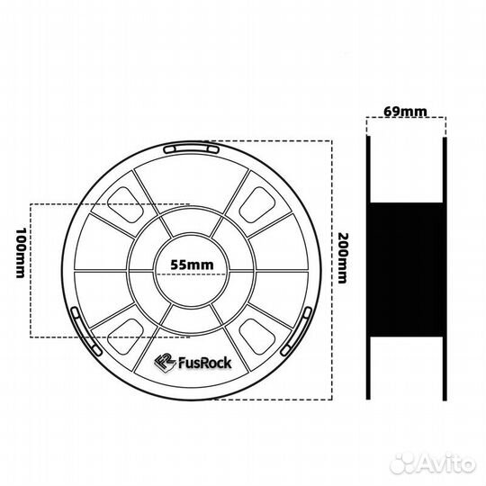 ABS-GF10 пластик FusRock стеклонаполненный красны