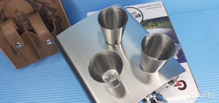 Набор охотника туриста Волк Фляга стопки нож Сумка