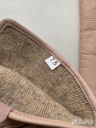 Перчатки женские кожаные бежевые