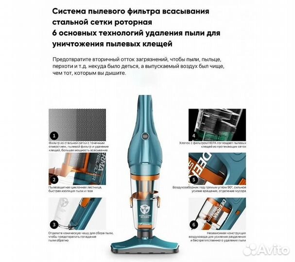 Пылесос Deerma DX900, зелёный