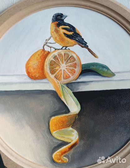 Картина маслом птицы