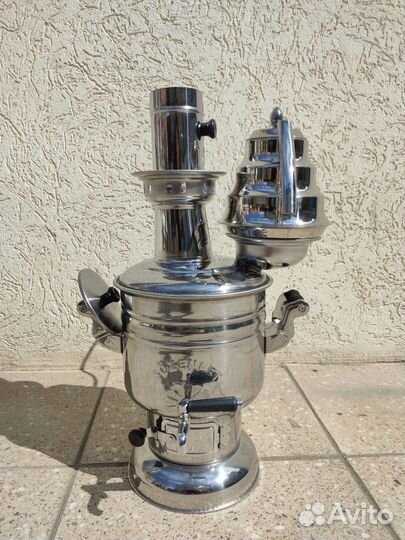 Самовар на дровах с чайником