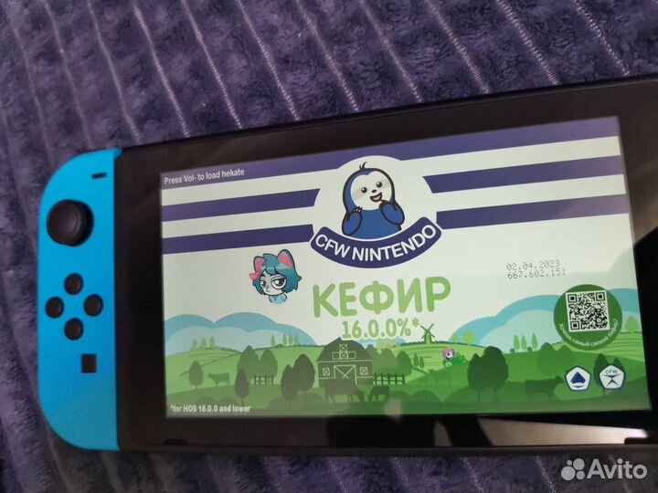 Прошитая чипом Nintendo switch rev.2 +чехол