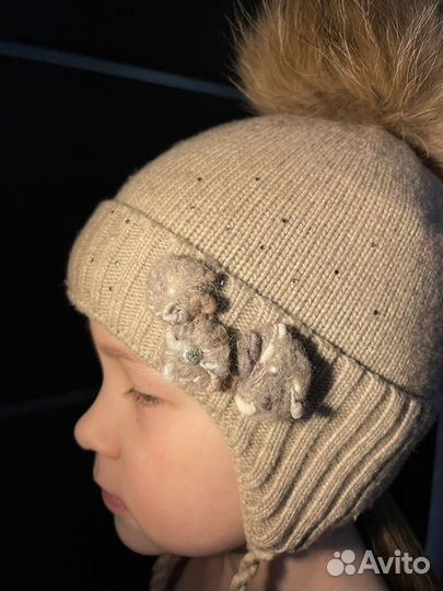 Шапка зимняя для девочки 50-52 Noble People