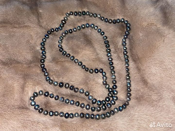 Жемчужная нить черный жемчуг