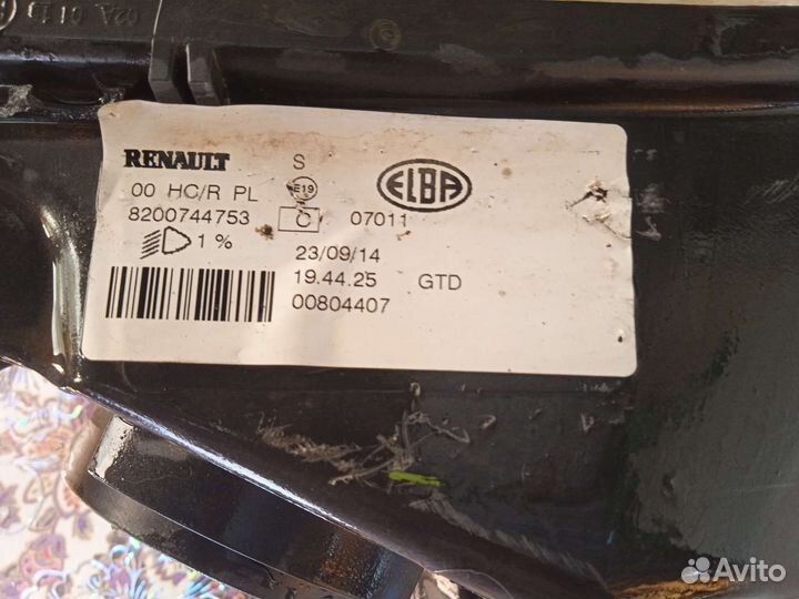 Фара renault logan