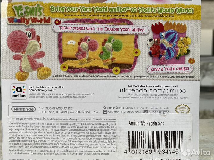Amiibo Pink Yarn Yoshi (Вязаный Ёши, Новый)