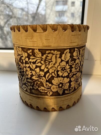 Ваза из бересты ручной работы