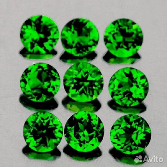 Хром Диопсид натуральный 1,16Ct 3,0мм 9шт VVS Росс