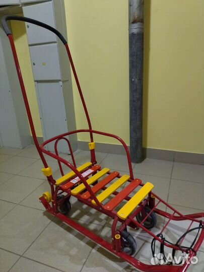 Санки Nika Тимка с колёсами + мягкая накладка