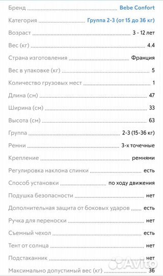 Детское автокресло 9 до 36 кг бу