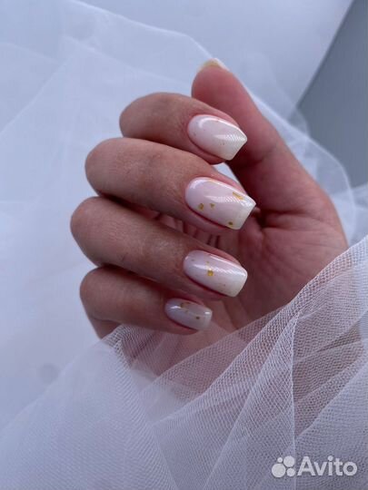 Маникюр с покрытием гель лак, наращивание ногтей